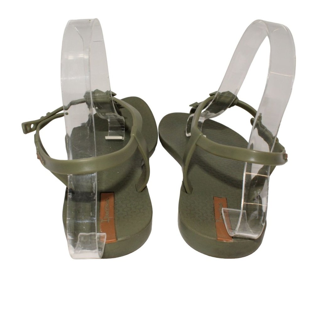 Ipanema Class Fem US 6 EUR 37 Green Gray Rubber Sandal Flip Flop Buckle Closure - Picture 5 of 7